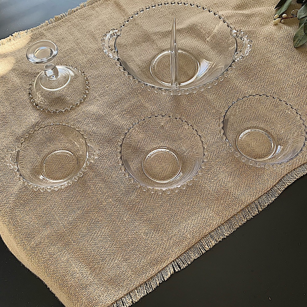 Candle wick glassware - 5 assorted pieces